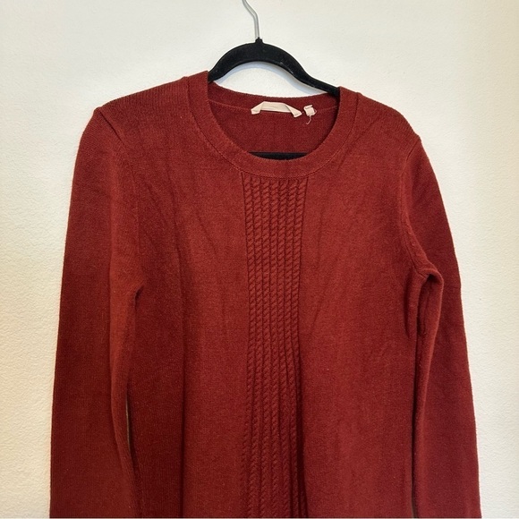 Soft Surroundings Priscilla Knit Sweater Tunic Length Size Small Women Burgundy - Picture 4 of 8